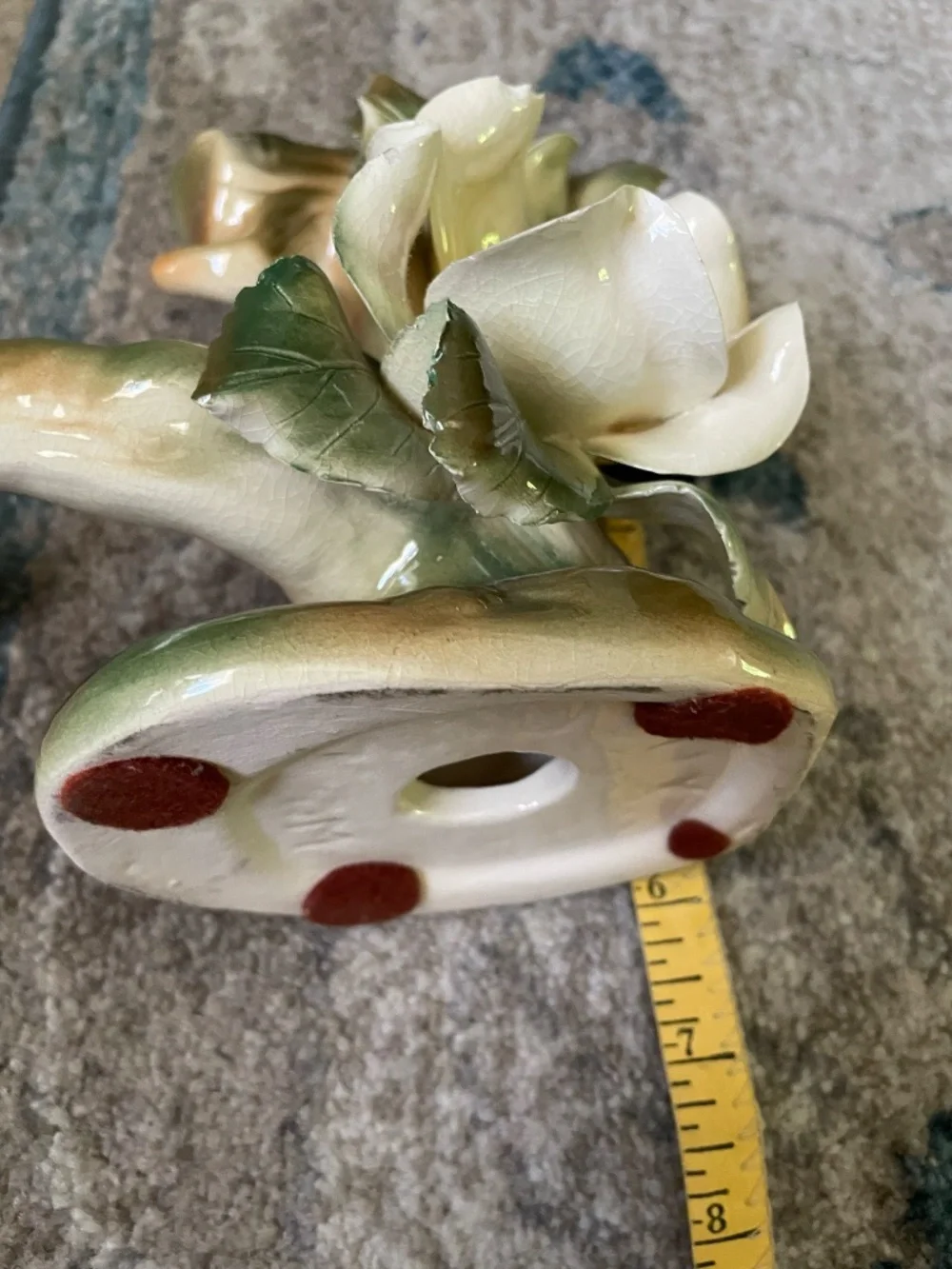 Wm Maddux California Pottery Pink Cockatoo on Stump with Magnolia Flower (broken